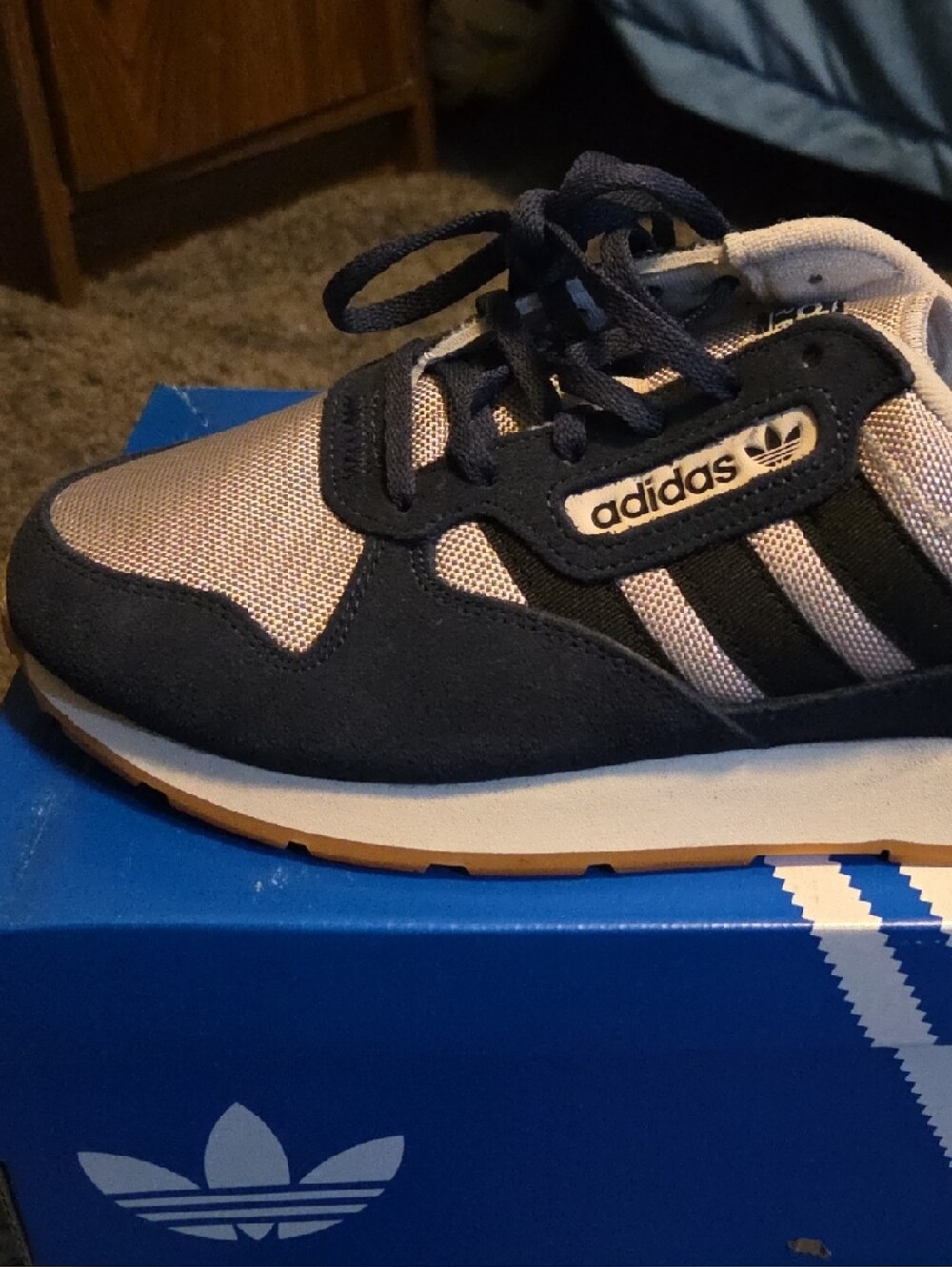 adidas Blue Shoe Box with Size Label